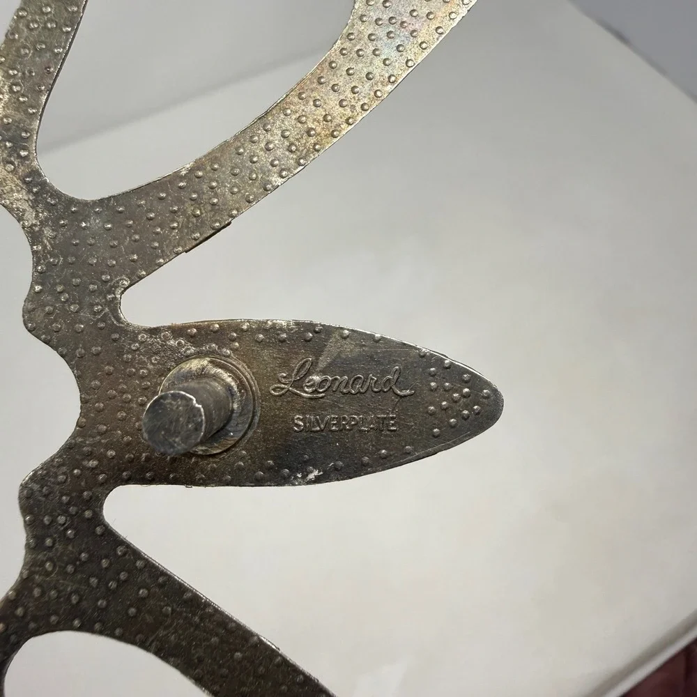 Leonard Silverplate‎ Butterfly Trivet Vintage Ornate Metal Wall Decor Hot Pad
